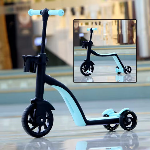 3-in-1 Convertible Tricycle, Balance Bike & Kick Scooter for Kids, Toddler Ride-On for Boys & Girls Ages 1-5, Adjustable Lightweight 3-Wheel Scooter, Durable