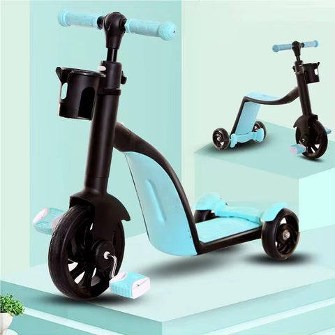 3-in-1 Convertible Tricycle, Balance Bike & Kick Scooter for Kids, Toddler Ride-On for Boys & Girls Ages 1-5, Adjustable Lightweight 3-Wheel Scooter, Durable
